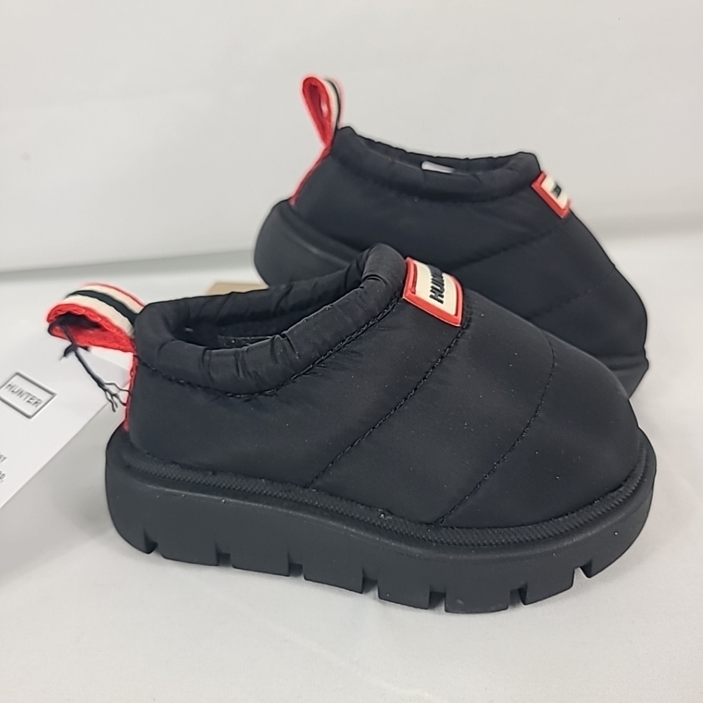 NEW Hunter Cody Lug Sole Black Waterproof Slip On Shoes Puffer Toddler Sz 5T